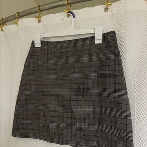 Checked Mini Skirt in Black and Gray - Tailored Everyday Style